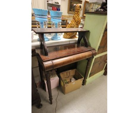 Mid 19th century Mahogany Side Table with single drawer and shelf above