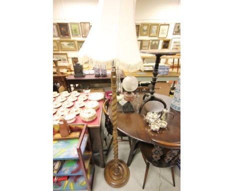 Light Oak Barleytwist Standard Lamp