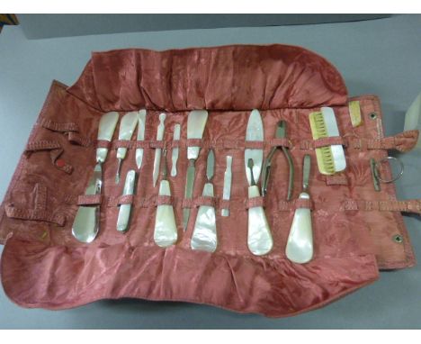 Manicure Set with Mother of Pearl Handles