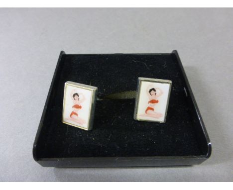 Boxed Pair of Glamour / Pin Up Girls Cufflinks