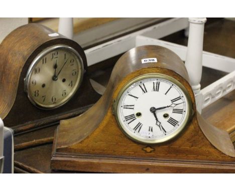Edwardian Inlaid Two Train Mantle Clock and one other