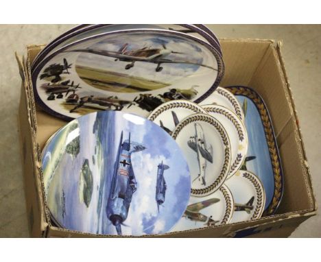 Group of Military Aeroplane Collectors Plates - Nine Coalport 'Flight of Eagles' Collectors Plates by Michael Turner, Three R
