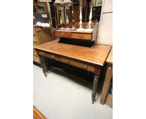 Edwardian Mahogany Dressing Table with Shelf Above
