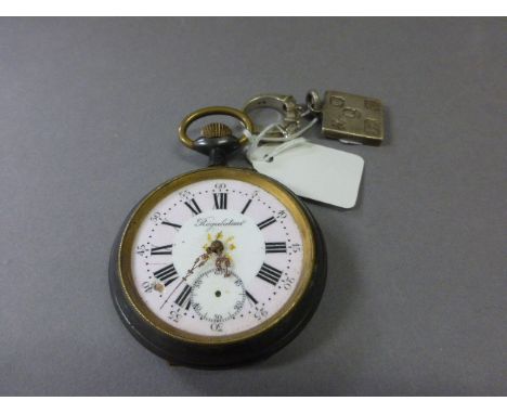 Large French 'Regulateur' Pocket Watch (a/f), Silver Pendant Ingot and a White Metal Ring