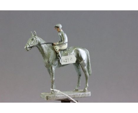 Vintage Racehorse and Jockey Car Mascot
