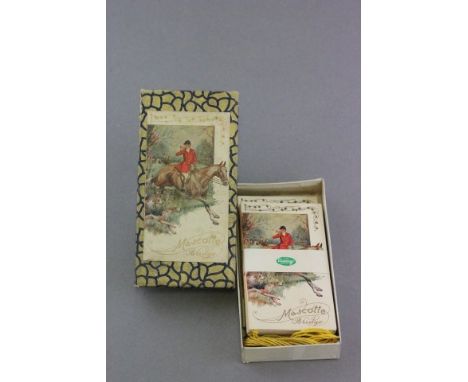 Boxed Set of Bridge Score Cards with Pencils, all with Hunting Scene