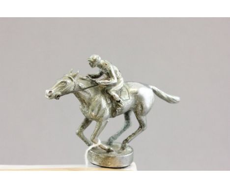 Vintage Racehorse and Jockey Car Mascot