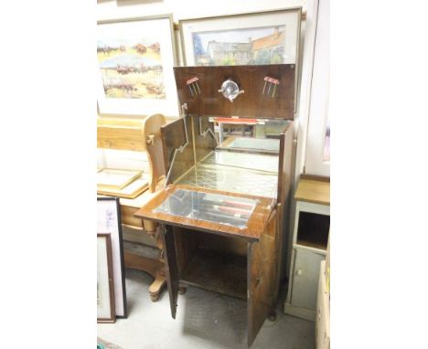 1930's Walnut Veneered Cocktail Cabinet, the interior fitted with original cocktail sticks, squeezer, etc