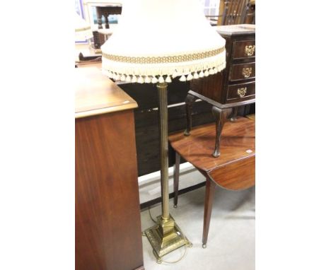 Contemporary Brass Standard Lamp with classical column support