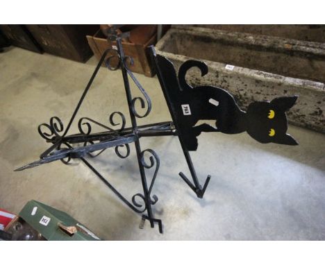 Wrought Iron Cat Weather Vane