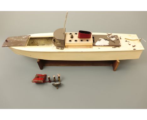 A Mamod Meteor live steam boat, modelled on the Vosper MTB, with only 1500 made up to 1952, together with original spanner an