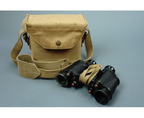 A set of 1942 British army No 2 Mk II binoculars in 1943 dated Pattern 1937 case