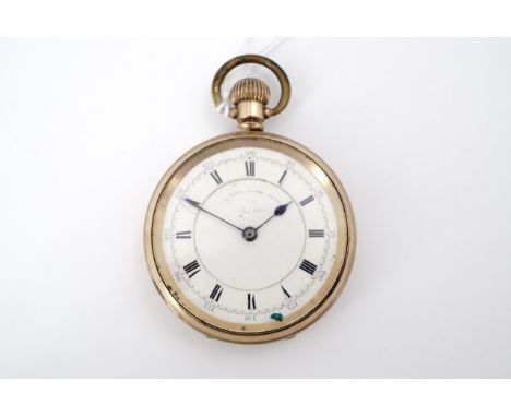 A late 19th / early 20th Century rolled gold pocket watch (over wound)