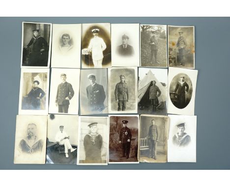 Approximately 40 Great War photographic portrait and similar postcards