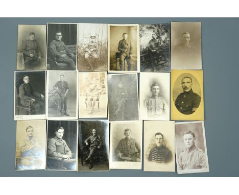 Approximately 40 Great War photographic portrait and similar postcards
