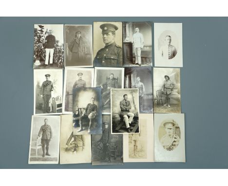 Approximately 40 Great War photographic portrait and similar postcards