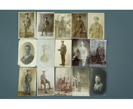 Approximately 40 Great War photographic portrait and similar postcards