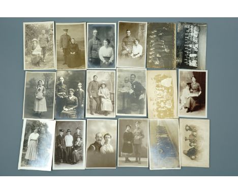 Approximately 40 Great War photographic portrait and similar postcards