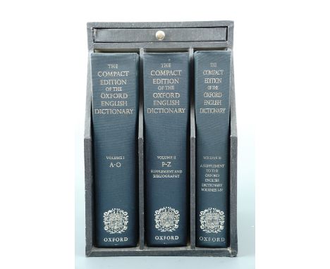The compact edition of the Oxford English Dictionary, three volumes