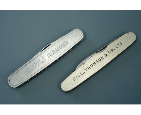 A vintage Hill, Thomson &amp; Co Ltd, "Queen Anne" Scotch Whisky advertising folding pocket knife together with one other sim