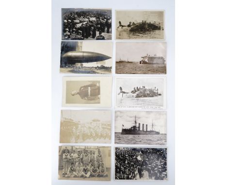 A small group of late 19th / early 20th Century postcards depicting military subjects including the army airship "Beta", the 