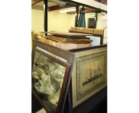 Large collection of various pictures, prints and frames, 19th Century and later (qty)