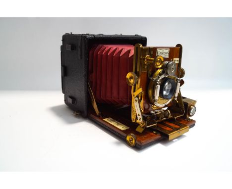 An early 20th century Sanderson plate camera with Bausch & Lomb lens