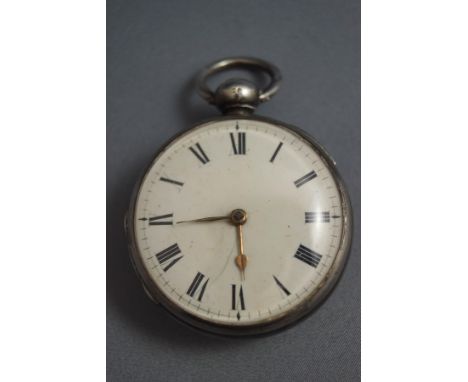 John Collier, London, a George IV silver open faced pocket watch, London 1824, the white enamel dial with black Roman numeral