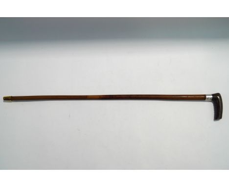 A Malacca walking stick with silver collar (Chester 1892)