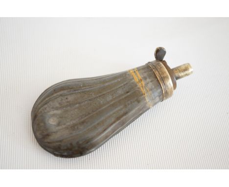 Vintage small hand pistol powder flask 