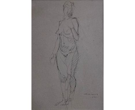 (ARR) Siegfried Charoux (Austrian, 1896–1967) – Untitled Nude Sketch, 1942 - An ink on paper study sketch of female figure. S