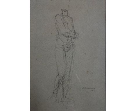 (ARR) Siegfried Charoux (Austrian, 1896–1967) – Untitled Nude Sketch, 1942 - An ink on paper study sketch of female figure. S