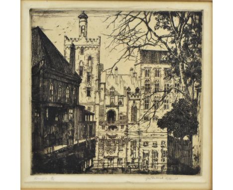 (ARR) James McIntosh Patrick RSA (Scottish, 1907-1998) - Bruges - Believed early 20th century limited edition drypoint etchin