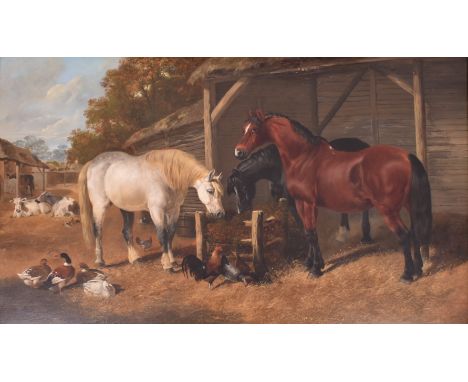 (ARR) Henry Charles Wollett (British, 1826-1893) - Country Companions - A mid 19th century circa 1858 oil on canvas genre pai
