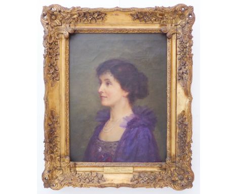 Late 19th century English School - ‘A portrait of a Lady’, Mabel Anna Going, later Mrs Thelfall, according to the name plate;