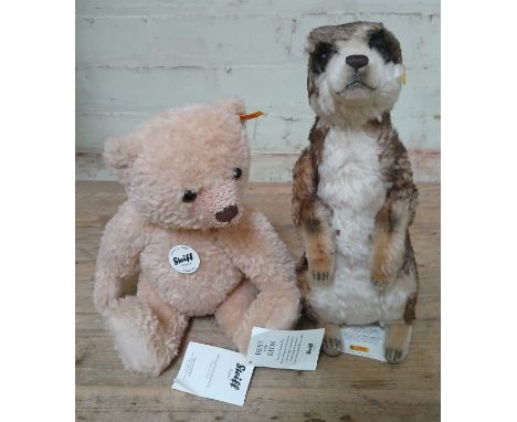 A Steiff bear 'Hannes' and a Steiff meercat.  