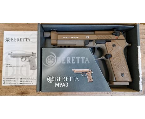 A Beretta M9A3 4.5mm calibre Co2 BB air gun, serial no.17C1198, 23cm long, in original box with manual. (BUYER MUST BE 18 YEA
