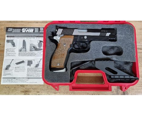 A Sig Sauer X-Five P226 S 4.5mm calibre Co2 air BB gun, serial no.00640369, 22cm long, in hard case with manual. (BUYER MUST 