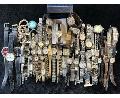 Collection of Ladies &amp; Gentleman's Wristwatches, leather and bracelet straps, including Sekonda, Sanyo, Tissot, Cairn, Ti