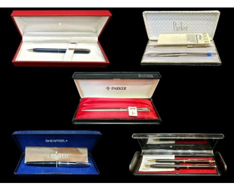 Collection of Ballpoint &amp; Fountain Pens, comprising Parker 45 Flighter, Sheaffer Fountain Pen, Sheaffer Ballpoint Pen, Se