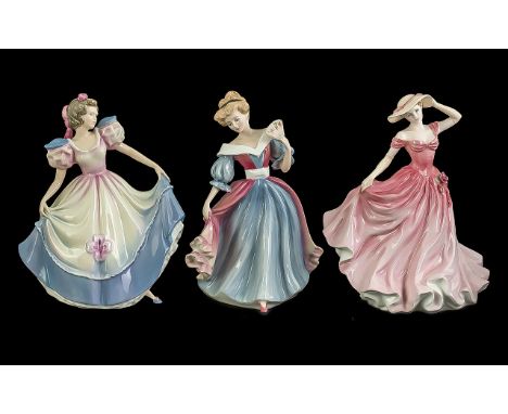 A Fine Trio of Hand Painted Royal Doulton Exclusive Ltd Edition Porcelain Figures ( 3 ) In Total. Comprises 1/ Figure of the 