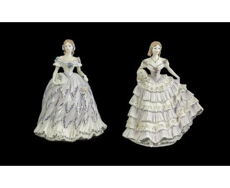 Royal Worcester Pair of Handpainted Ltd Edition and Numbered Porcelain Figures (2) - (1) 'Belle Of The Ball' RW 4562 Modeller