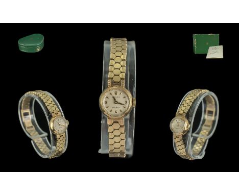 Rolex - Precision Ladies 9ct Gold Mechanical Wrist Watch ( Small Face ) Model No 4651. The Rolex Bracelet and Case with Full 