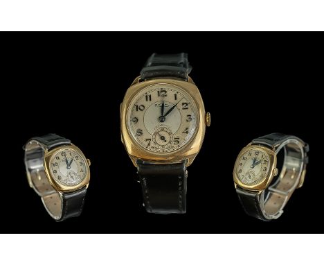 Rotary Early 1950's 9ct Gold Mechanical Wrist Watch, With Subsidiary Dial, Non-Magnetic, Jewelled Movement, Later Black Leath