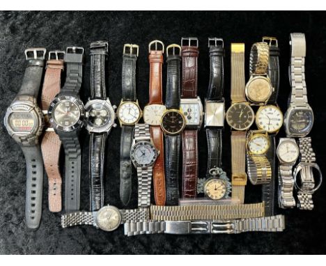 Collection of Gentleman's &amp; Ladies Wristwatches, bracelet and leather straps, including Sekonda, Rotary, Casio etc
