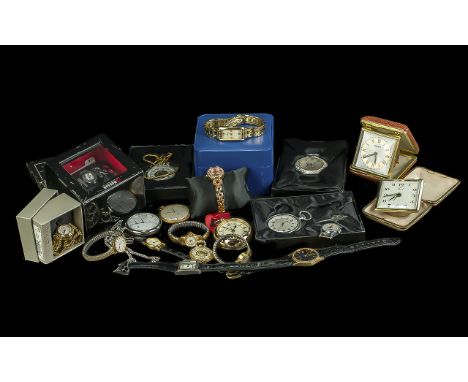 Collection of Assorted Pocket Watches &amp; Wristwatches, comprising three Heritage Collection pocket watches, a Fox and Simp