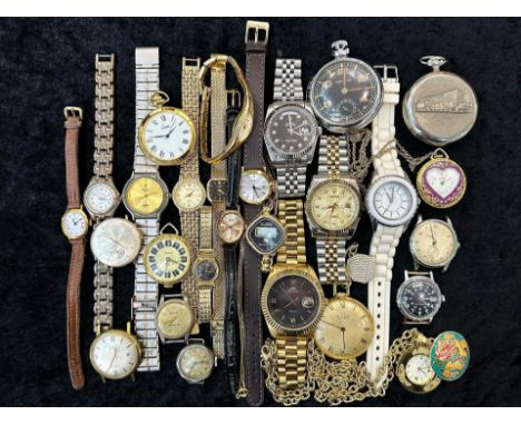 Collection of Ladies &amp; Gentlemen's Pocket &amp; Wristwatches, including gent's fashion bracelet watches, assorted makes i