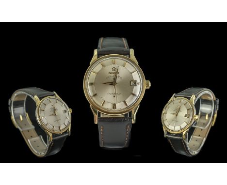 Omega - Constellation Gents Gold on Steel Automatic Chronometer Wrist Watch with Original Black Calf Leather Omega Strap, Wit