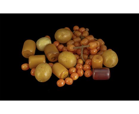 Bag of Assorted Amber &amp; Coloured Beads + Single Light Pull, all loose, weight 200 grams.