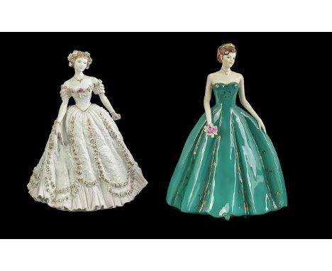 Royal Worcester Ltd Edition Pair of Hand Painted Porcelain Figures ( 2 ) Comprises 1/ Forever, CW 823. Sculptured by Jack Lyn